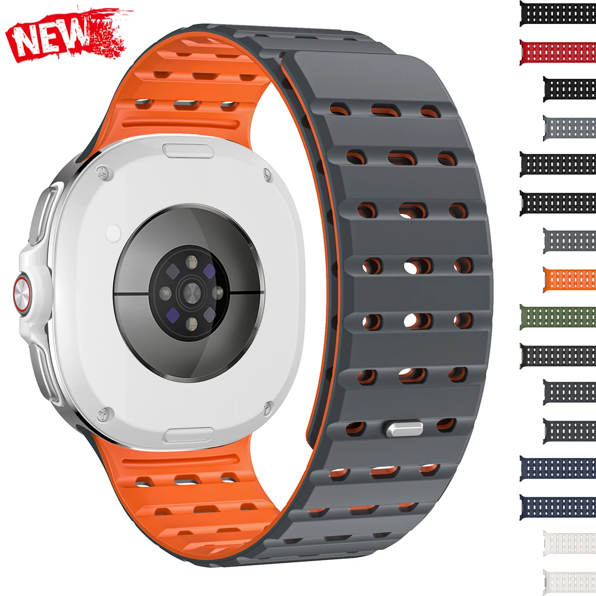

No Gaps Magnetic Band for Samsung Galaxy Watch 8/8classic 46mm Silicone Sport Strap for Galaxy 8 40 44mm Breathable Bracelet