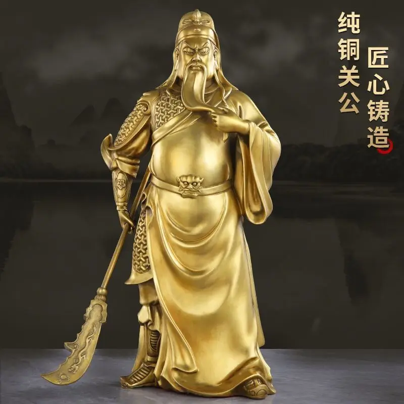 Copper Yu statue, a decorative piece living room, used for worshiping Buddha, Guan Yu, the Martial Saint, and Lord