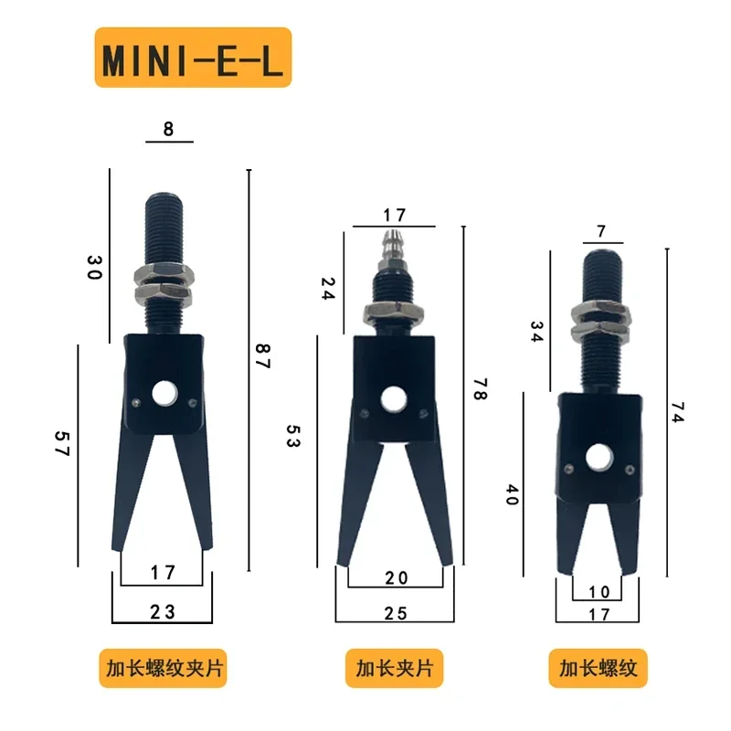 Dispositivo pneumatico MINI pinza Estensione filettatura non standard Copertura antiscivolo Manipolatore per stampaggio ad iniezione