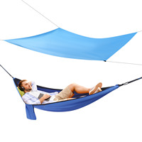 2-in-1 Design Camping Hammock Hammocks with Mosquito Net Tent and Rain Fly Tarp Hammock Easy to Carry for Backpacking and Travel