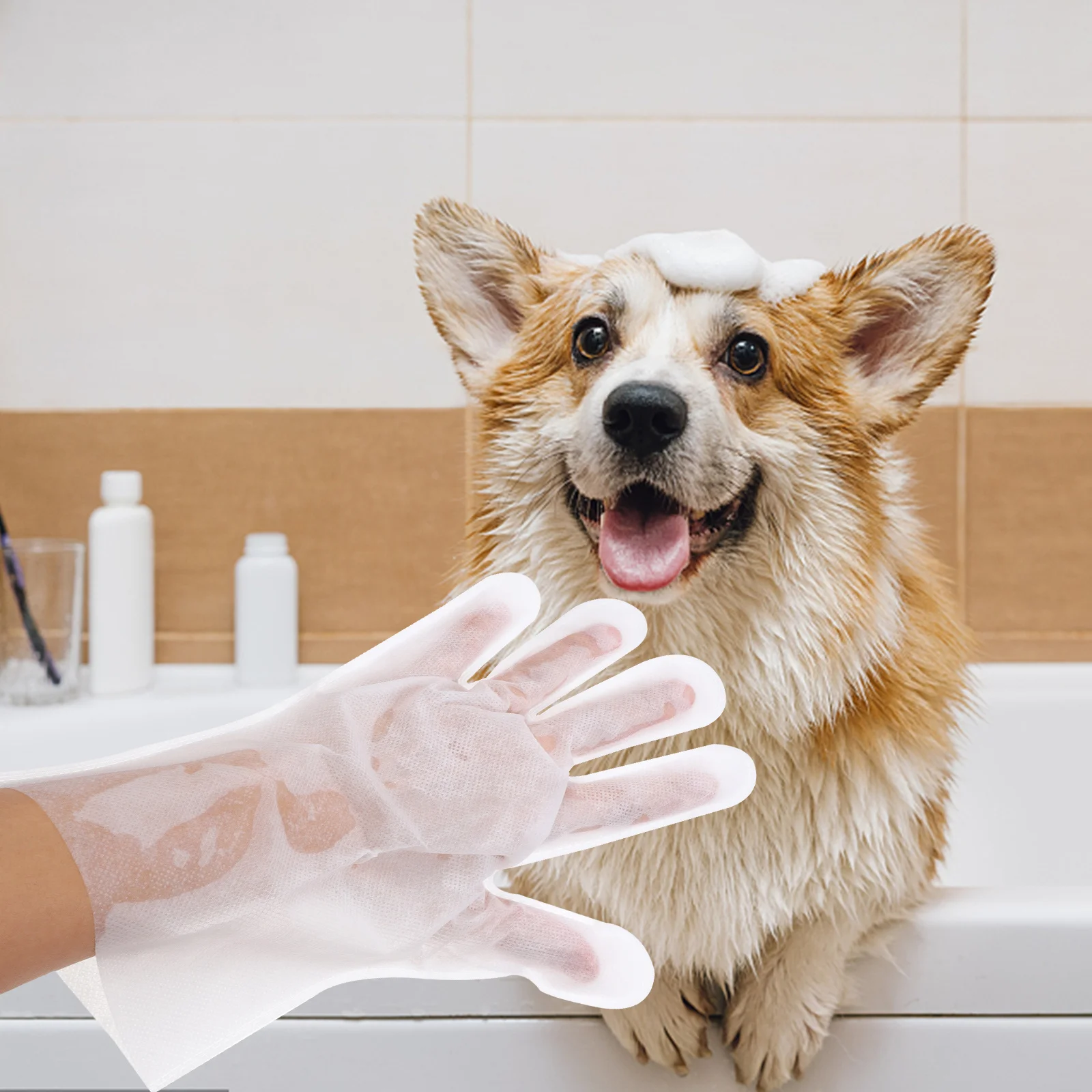 

6Pcs Pet Wash-Free Gloves Soft Non-Woven Grooming Gloves for Cats Dogs Comfortable Massage Odor Removal Hair Cleaning Pet Care