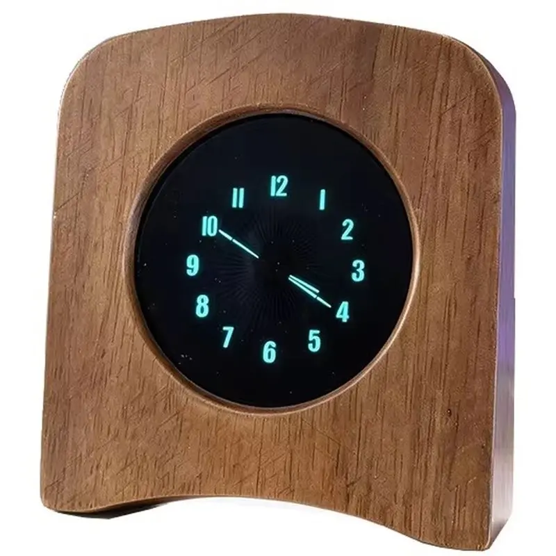 ABDJ-Mini Aluminum Alloy VFD Pointer-Type Vacuum Fluorescent Clock Desktop DC 5V DC Power Supply Compatible Wi-Fi Enabled