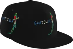 Guatemala Quetzal z płaskim daszkiem czapki dla mężczyzn czapki dla mężczyzn czapka typu Trucker czapka z daszkiem z regulowanym rondem na czarno