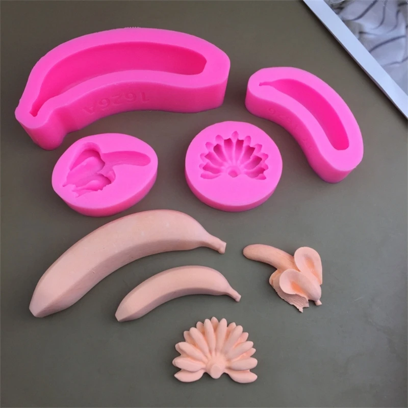 3D Banana Shaped Resins Molds Fondants Silicone Molds DIY Cake Pastries Bakings Molds Dropship