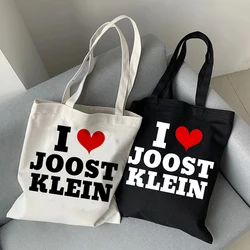 90s I Love Joost Klein Shopping Bag Graphic Tote Harajuku Shopper Bag Women Canvas Shoulder Bag Female Manga Eco Large-capacity