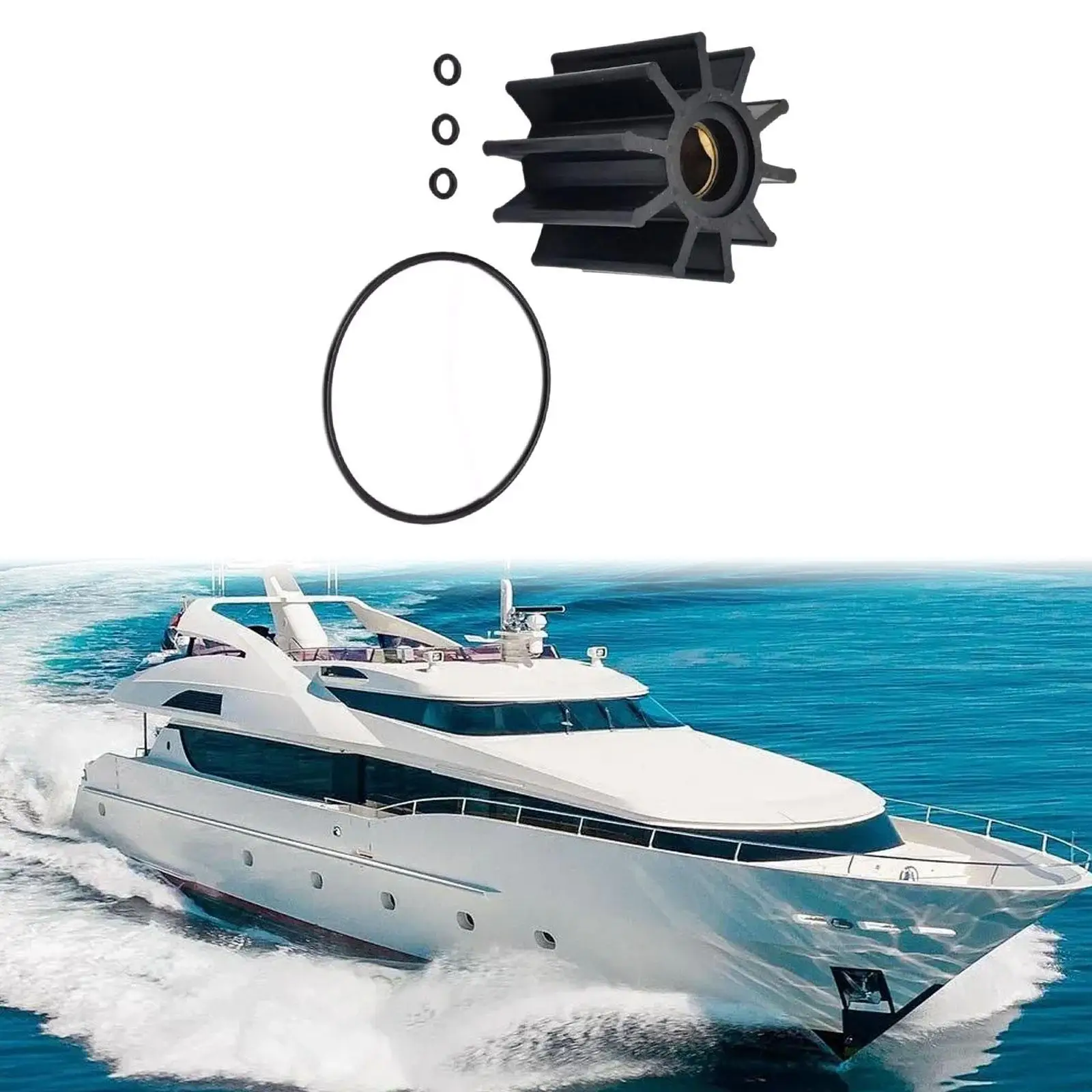 

Water Pump Impeller Kit with O Ring Plastic Replacement Set Direct Fit for PCM Excalibur 330 ZR6 Marine Engine