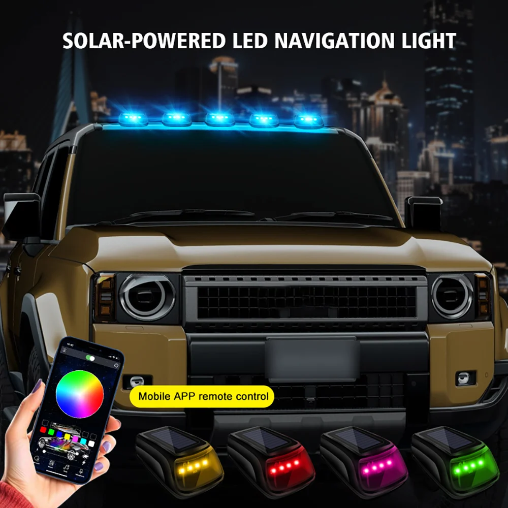 Wireless Truck Cab Lights – USB-Rechargeable Roof Marker Lights with No-Drill Installation for Truck Styling 6