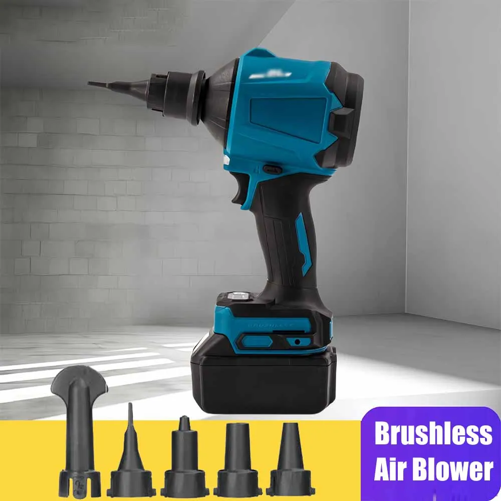 

Brushless Blower 1500W Multifunction Inflator Vacuum Cordless Dust Blower Dust Cleanner For Makita 18v Battery