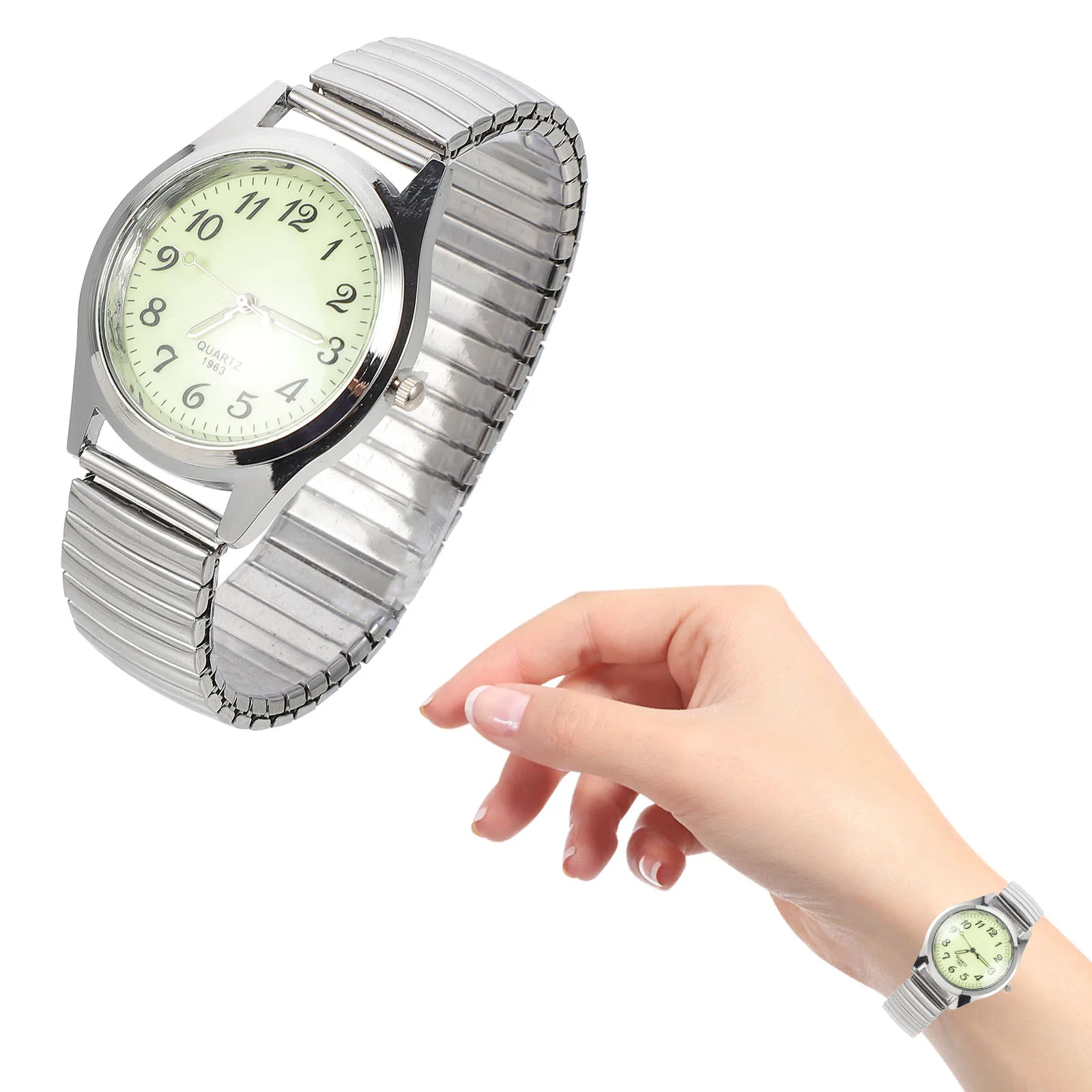 

Luminous Classic Digital Design Lightweight Expansion Band For Senior Men Women Casual Wear Hypoallergenic Durable