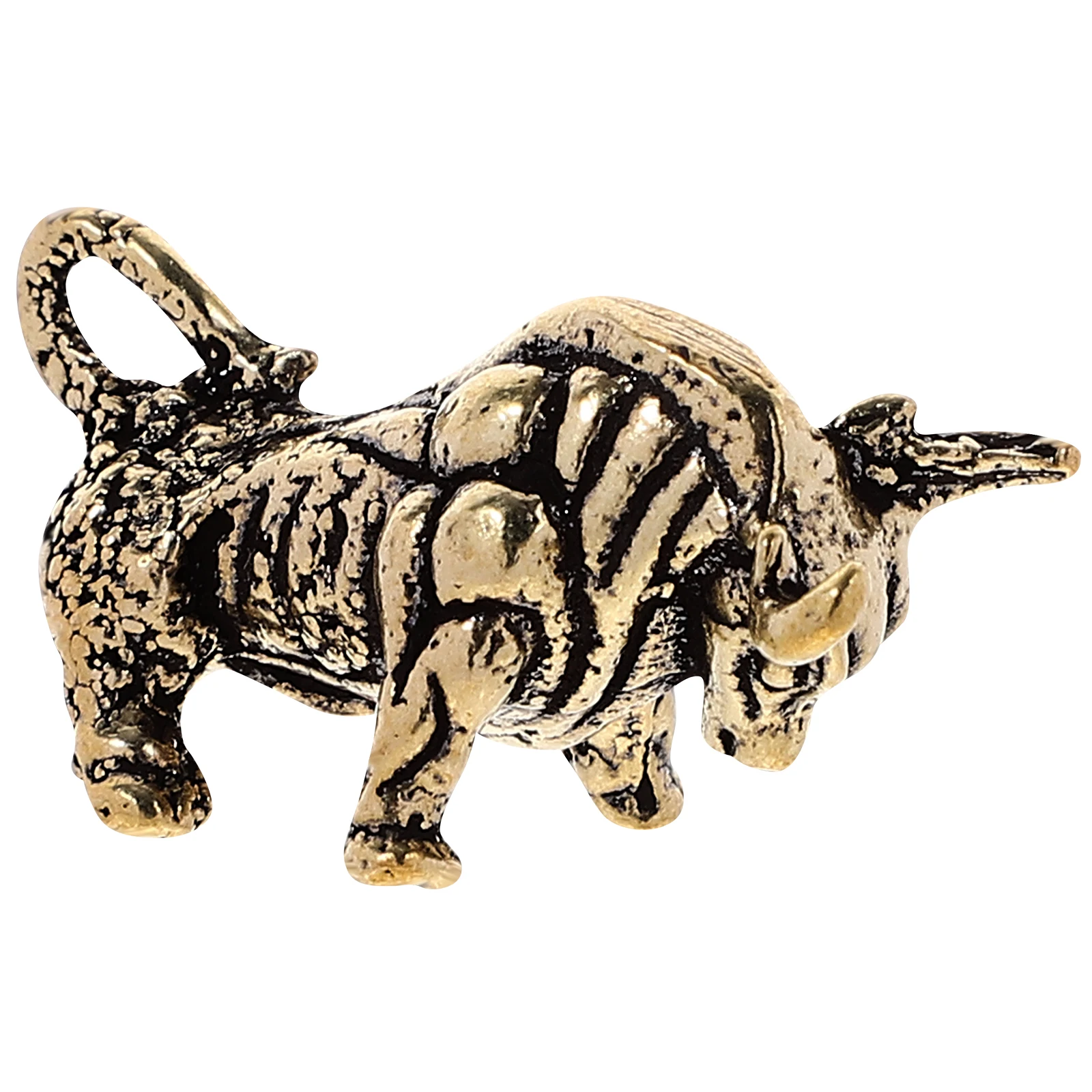 

2pcs Brass Chain Pendant Chinese Zodiac Bull Key Ring Cow Hanging Ornament For Bag Decoration High Quality Hardware Keychain