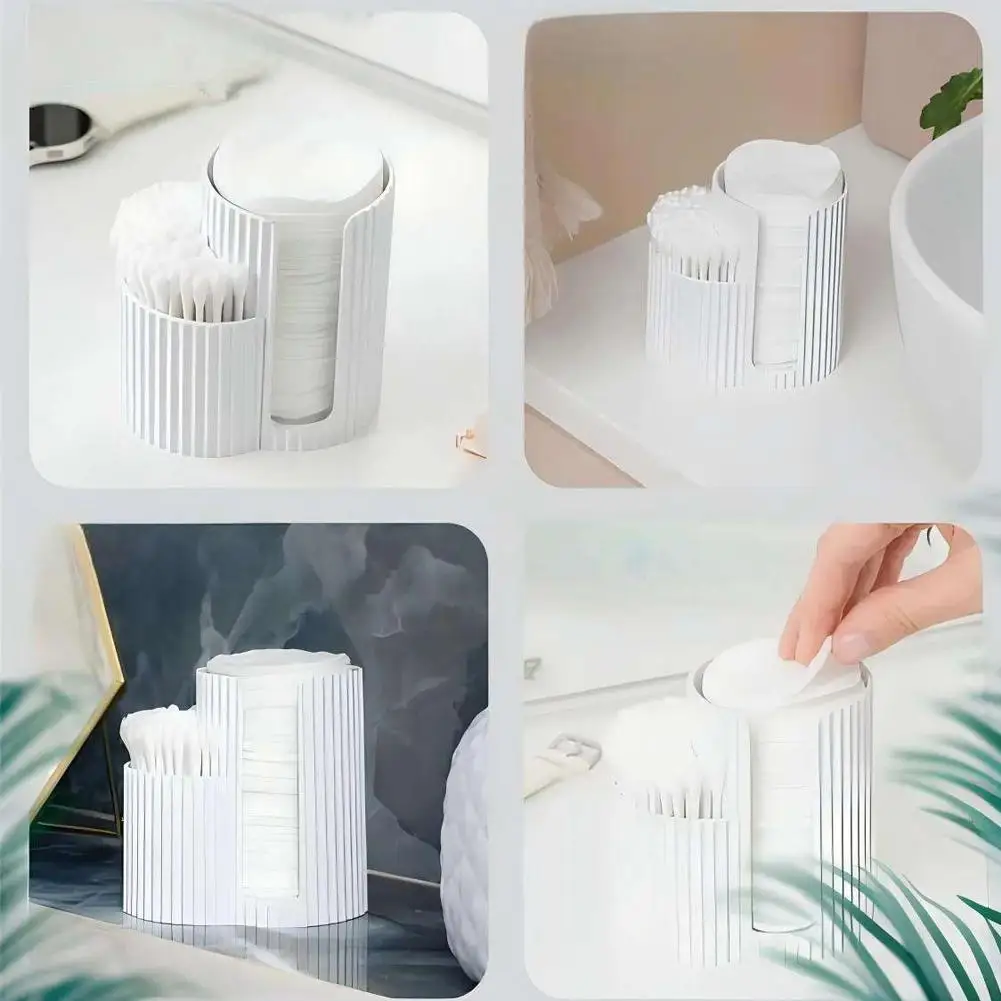 2pcsNew Makeup Supplies Desktop Organizer,nail Art Tools Cotton Swabs Storage Box Makeup Round Pad Holder Make Up Sponges JJ2528 view 3