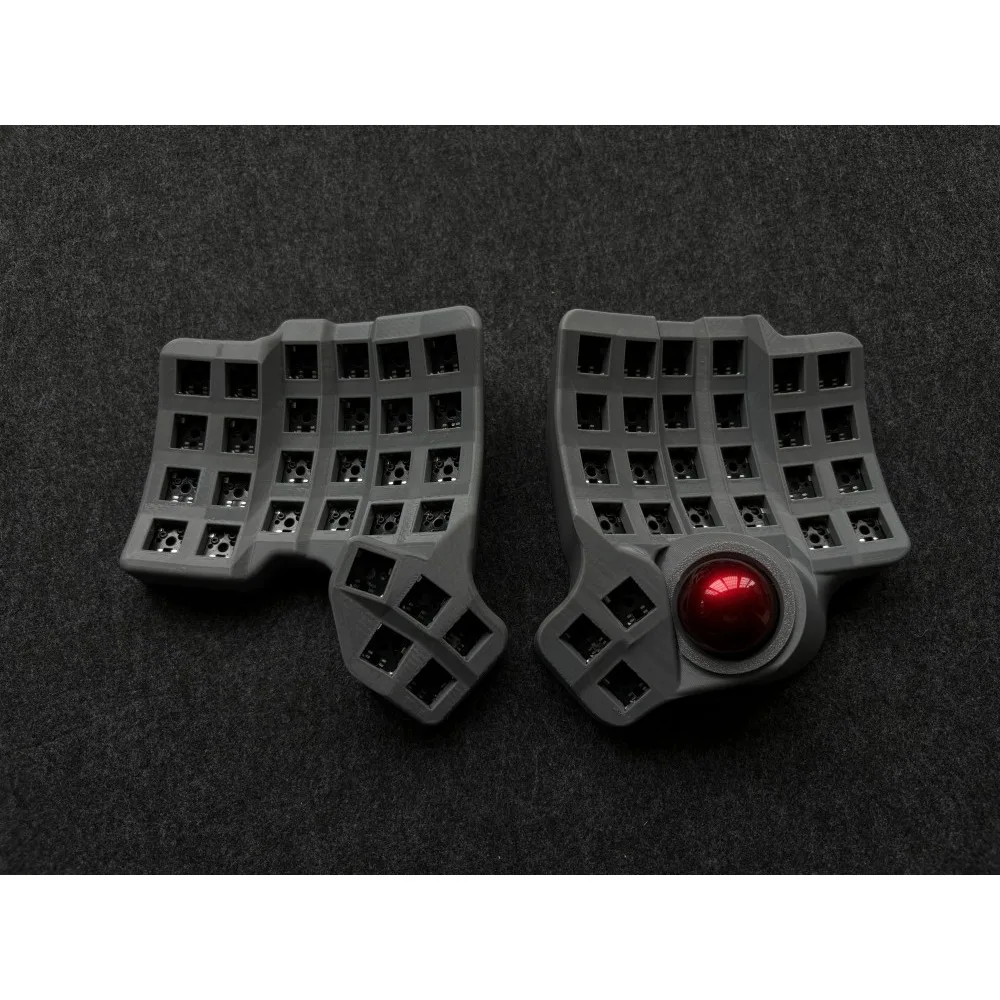 Charybdis 4x6 แยกคีย์บอร์ด Trackball CUSTOM แบบมีสาย/บลูทูธ DUAL MODE ZMK/QMK คีย์บอร์ดชุดเกมอุปกรณ์เสริม