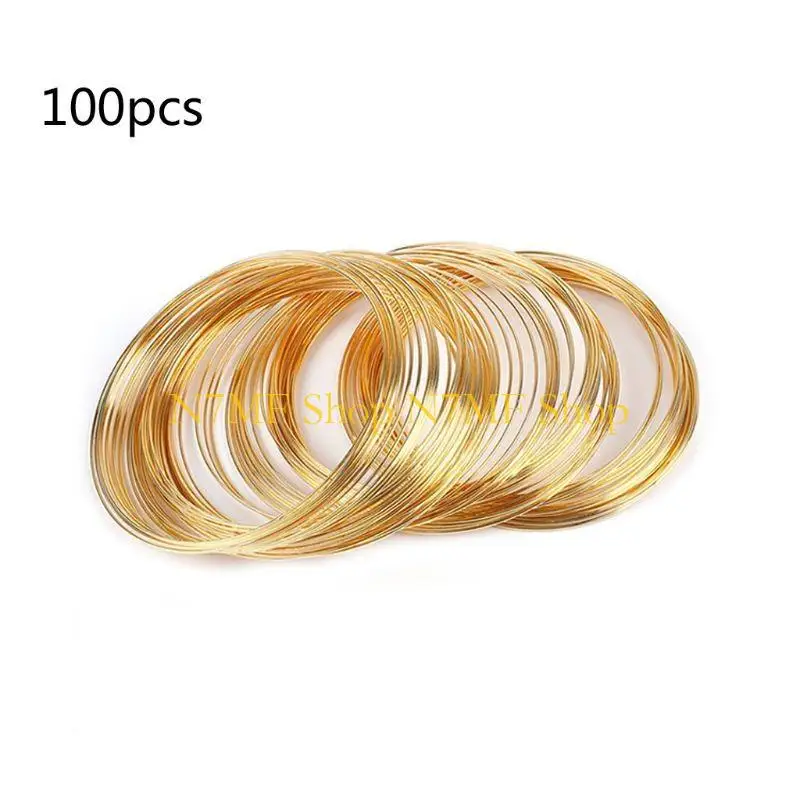 

N7MF Practical 0.6mm Memory Beading Wire 100x Handmade Memory Wire for Jewelry Making