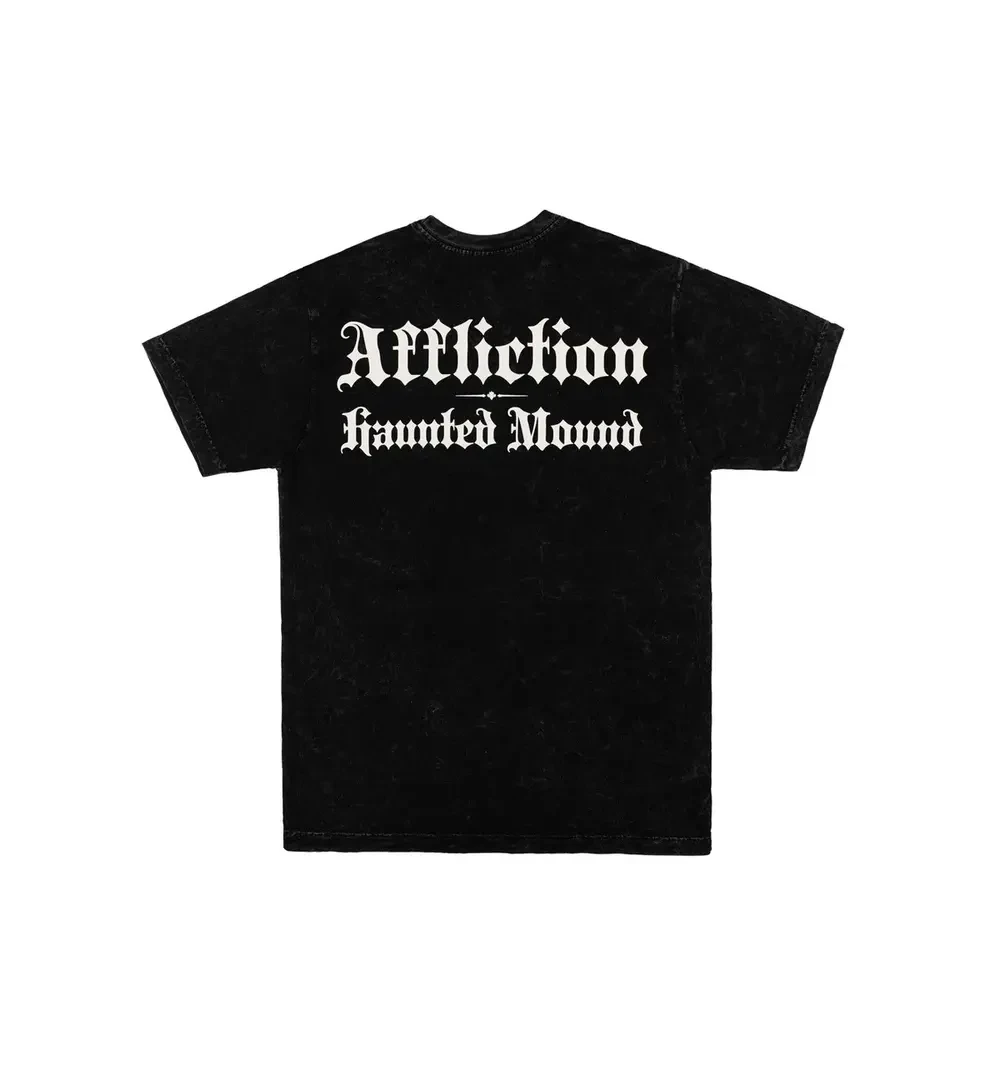 Affliction Haunted Mound American Trendy T Shirt Men Y2K Harajuku Street Fashion Short Sleeved Gothic Punk Oversized Clothing