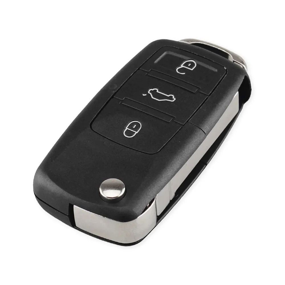 DANDKEY 3ボタンフリップカーリモートキーシェル フォルクスワーゲン ゴルフ Mk6 ティグアン ポロ パサート CC セアト シュコダ オクタビア用 ブランクケース