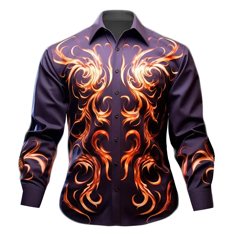 New Shirts For Men 3d Butterfly Printed High-Quality Long Sleeved Shirts Street Harajuku Sportswear Autumn Casual Tops Clothes