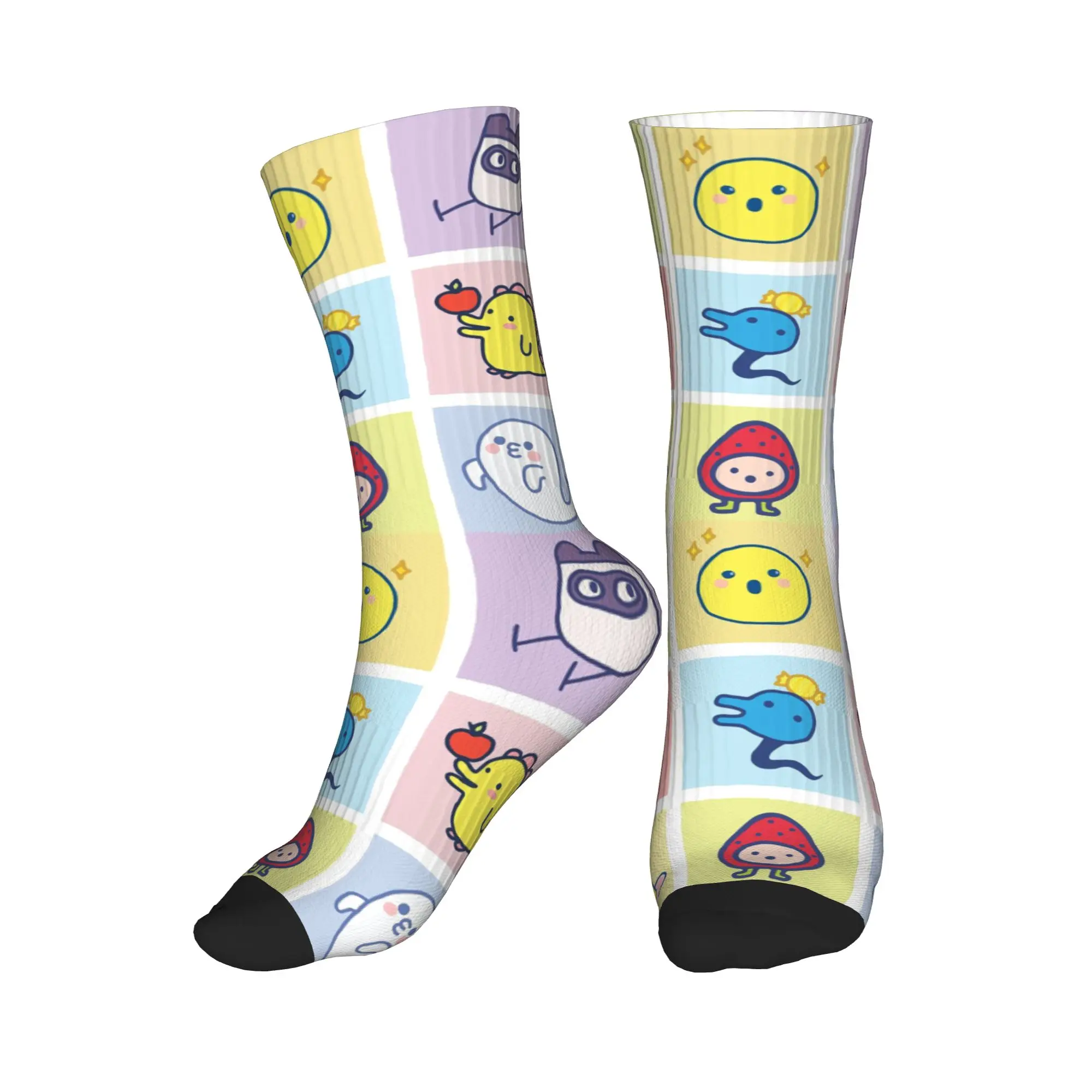 

All Seasons Tamagotchi Character Collage Sport Middle Tube Socks Super Soft Crew Socks Fashion Stockings for Men Women