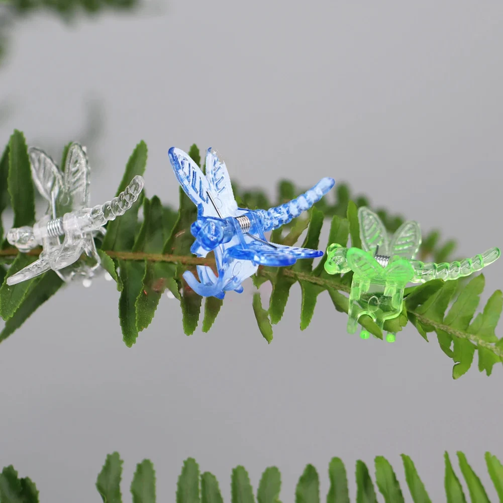 Orchid Clips Plant Fix Clips Garden Tools 20Pcs Dragonfly 3.5cmx3.3cm Plastic Random Color For Plant Cultivation