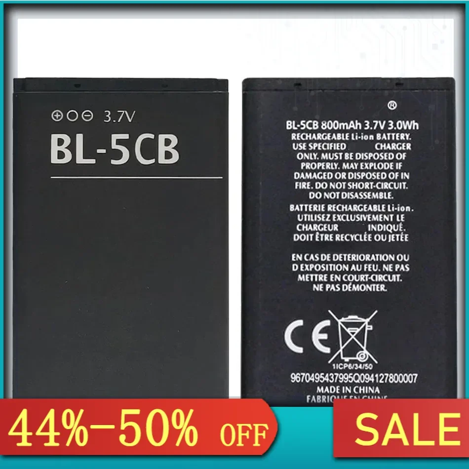 Mobile Phone Battery BL-5CB 800Mah For Nokia 3108 2135 6086 6108 6230 6820 7610 N72 N91 100 101 103 105 109 111 113 1000 1282