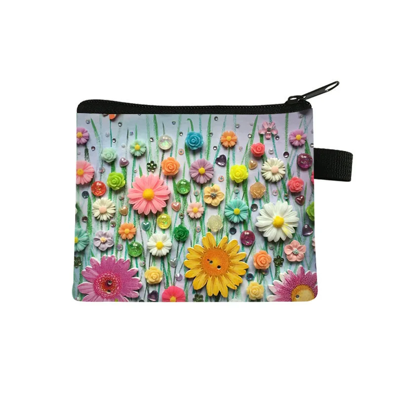 New 3d Flower Coin Purse Cute Mini Ins Small Bag Children's Large Capacity Storage Key Card Bag Card Holder Wallet