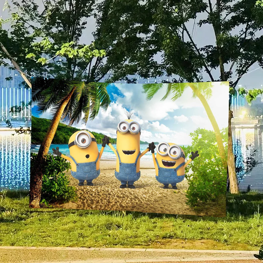 خلفية فيلم كوميدي M-Minions للصور استوديو الأولاد استحمام الطفل حفلة عيد ميلاد سعيد خلفية التصوير الفوتوغرافي