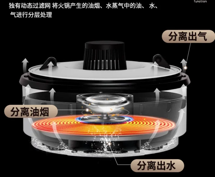 Smokeless electric hot pot split pot household rinsing and roasting multi-functional cooking pot winter