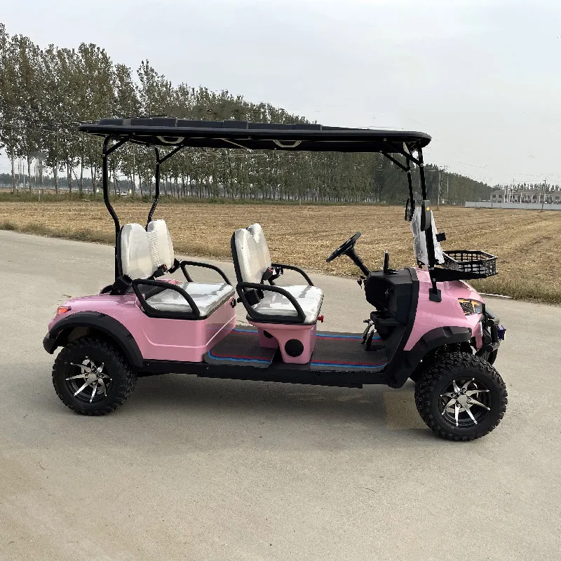 Brand New 2024 4-Seater 60V 5kw AC Lithium Battery Electric Hunting Golf Cart independent Suspension Disc Brakes 12-Inch Tires