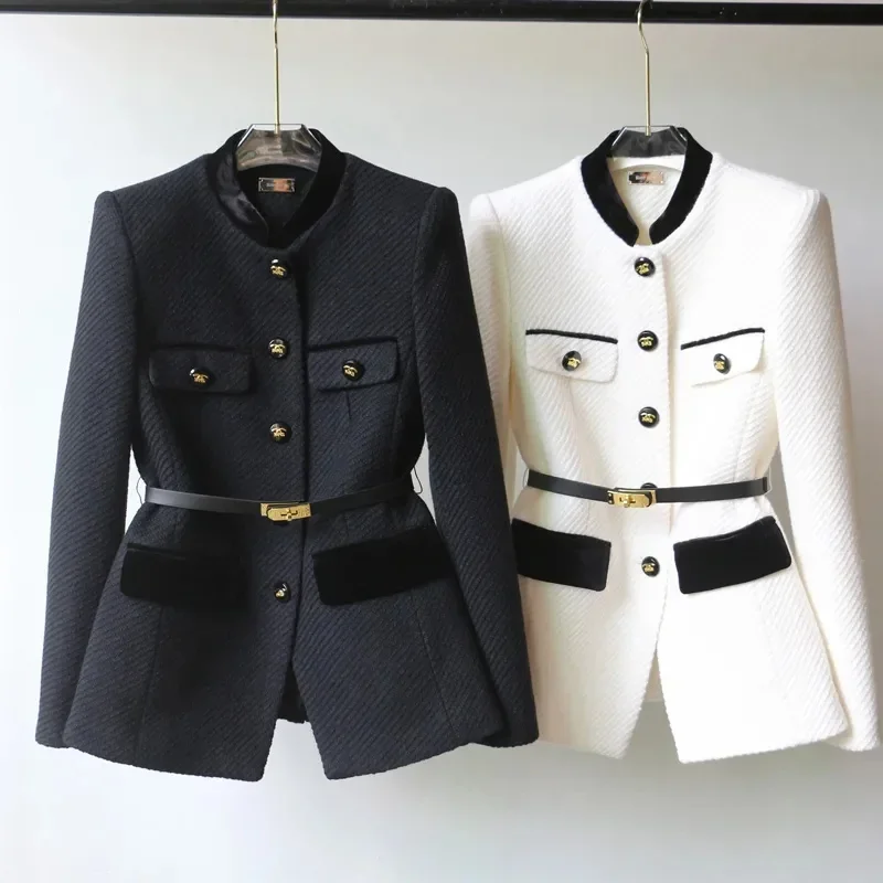 

Women Blazer Coat New 2024 Autumn Long Sleeve Casual Single-breasted Elegant Office Waist Ladies Suit Coat Tops Female Outerwe