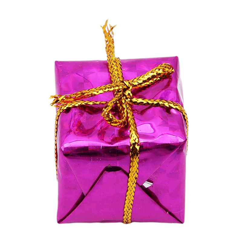 12-60pcs Christmas Mini Ornaments Foam Gift Boxes Xmas Tree Hanging Pendants New Year Gifts For Xmas Party Decorations Supplies