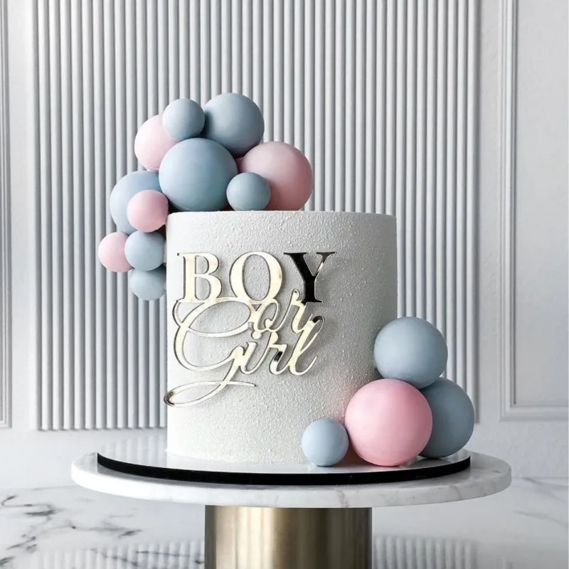 Boy or Girl Happy Birthday Cake Topper Gold Happy Birthday Girl Cake Topper for Gender Reveal Birthday Party Cake Decorations