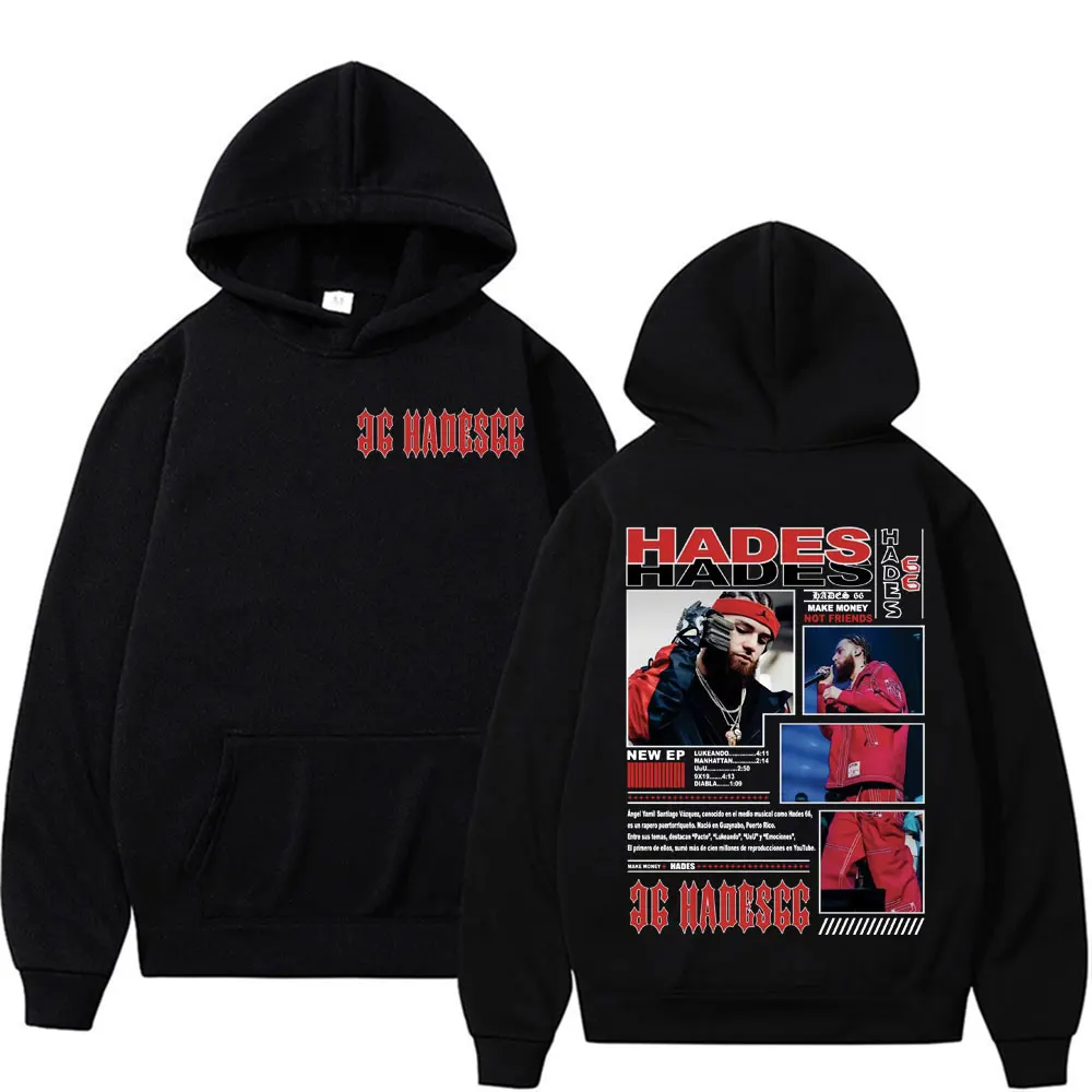 Rapper Hades 66 Make Money Not Friends 2025 Tour Graphic Pullovers Men Women Vintage Hip Hop Street Oversized Sweatshirt Hoodies