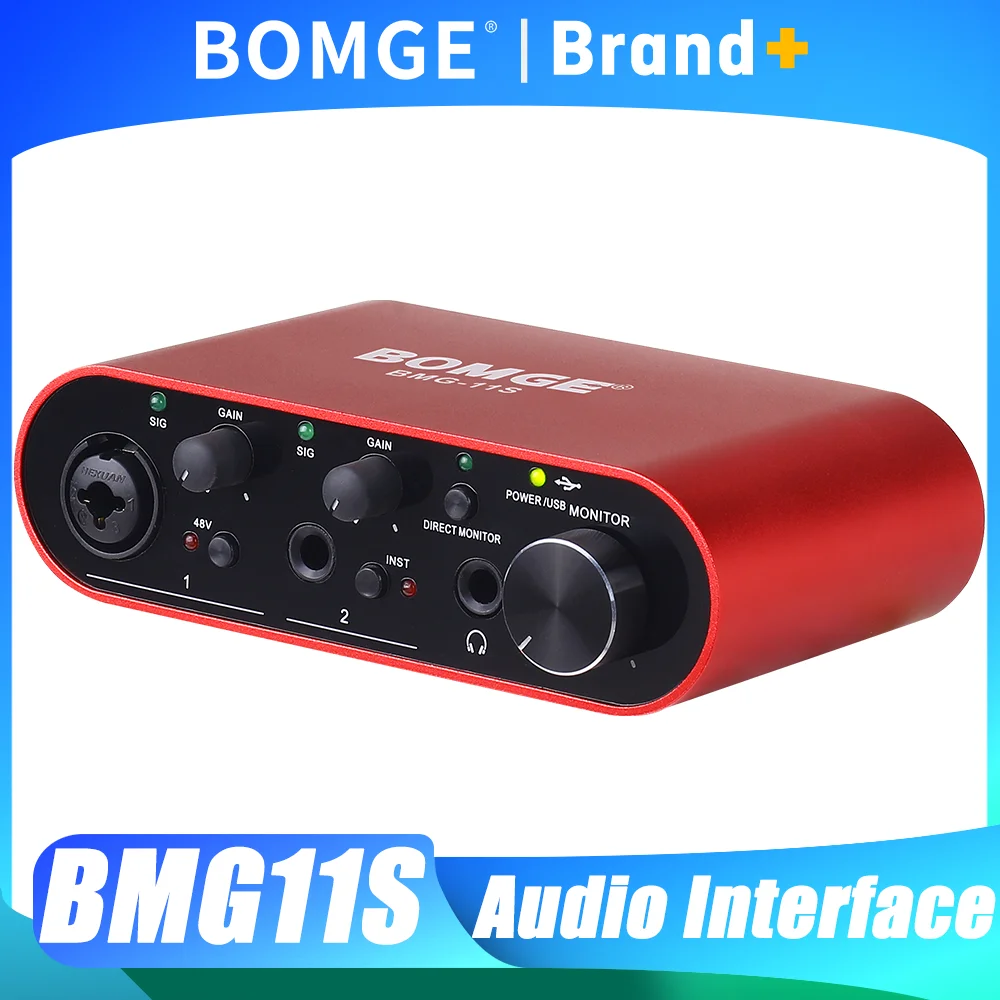 BOMGE BMG11S USB Audio Interface Sound Card 24-bit/192KHz fo