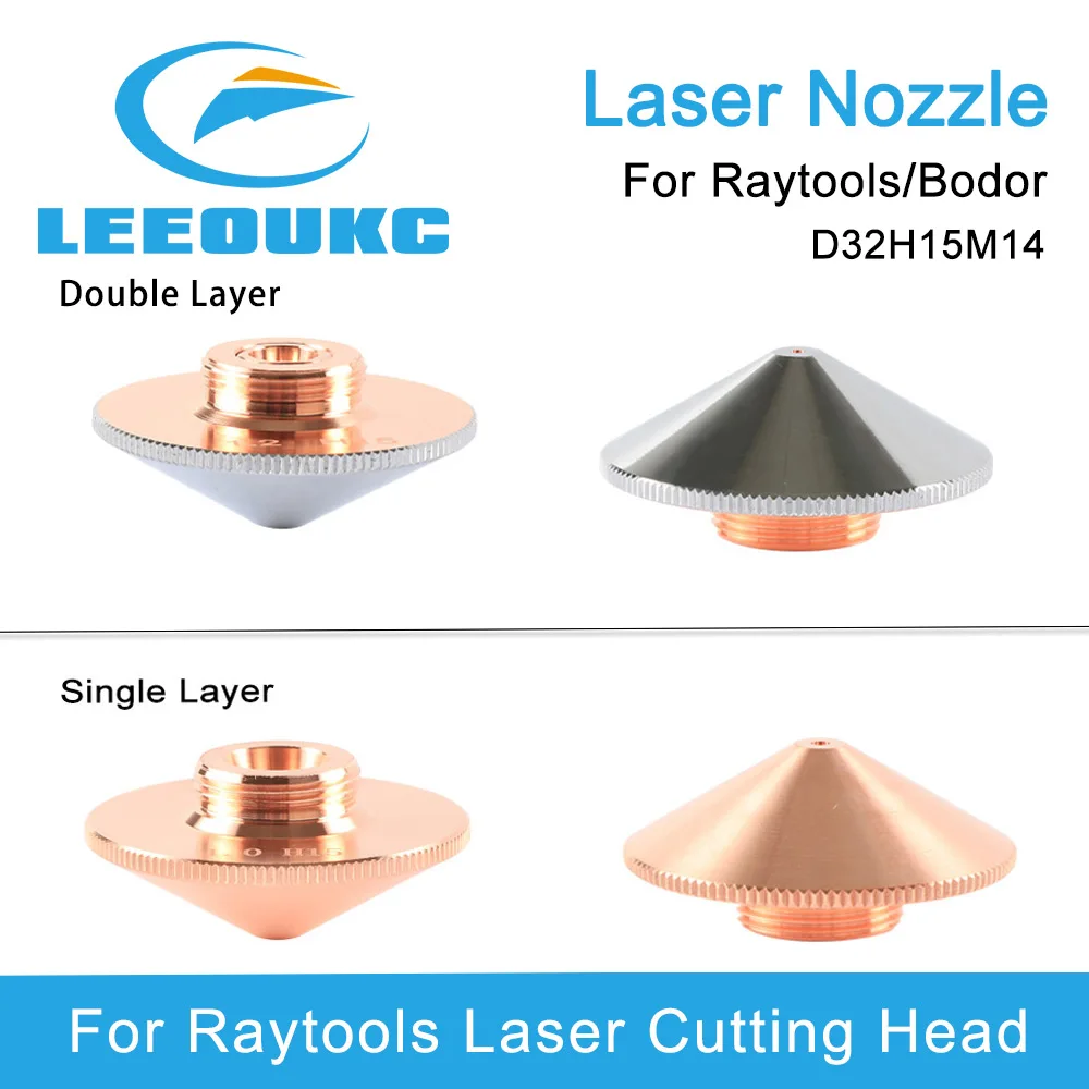 Raytools Bodor Nozzle Single/Double Layer Dia.32mm Caliber 0.8-5.0mm For Empower Fiber Laser Head Bodor Glorystar Laser Machine