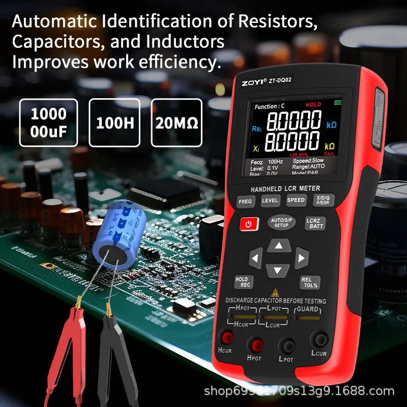 

ZOYI High Precision Digital Bridge LCR Tester 999999 Counts Resistance Capacitance Inductance Electronic Component Measurement