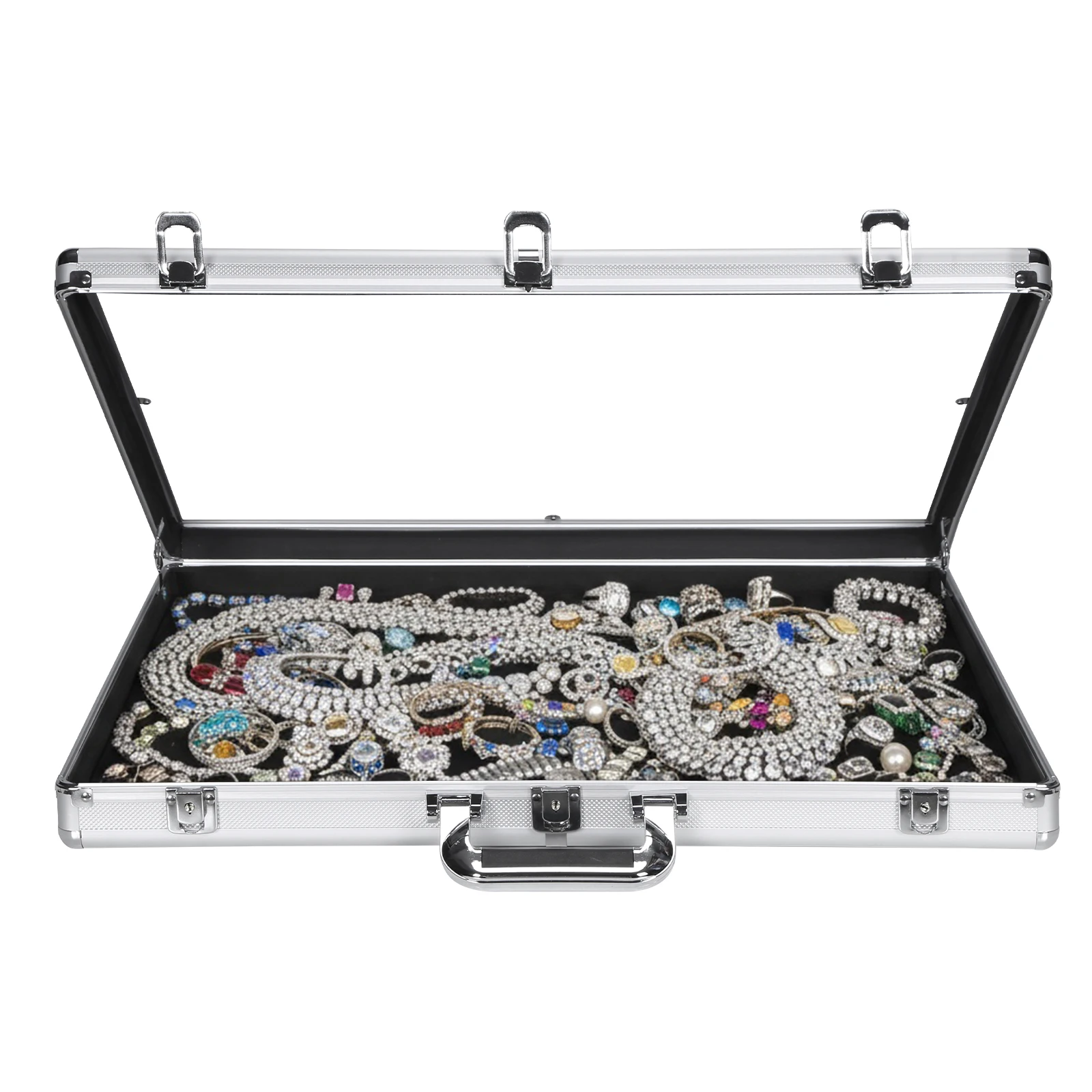 

24x20/33x22 In Sports Card Display Case Large Aluminum Trading Card Case Lockable with Handle for TCG Jewelry Craft Collectibles