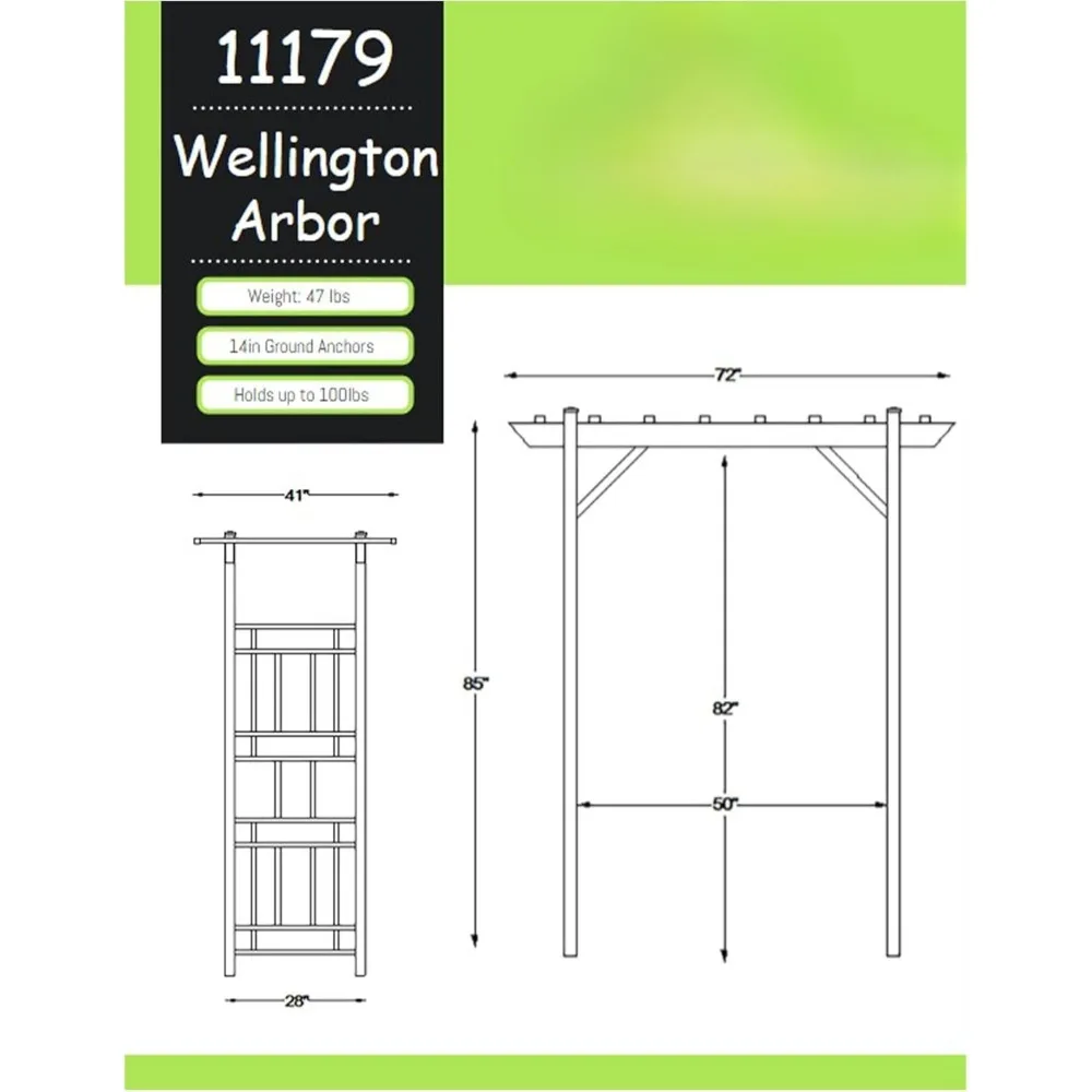 ترقية جديدة - ممر حديقة من الفينيل للأماكن الخارجية، أبيض، 72 بوصة × 85 بوصة - قوس ديكور الفناء الخلفي للمسارات والمداخل - تخفيضات ساخنة. #3