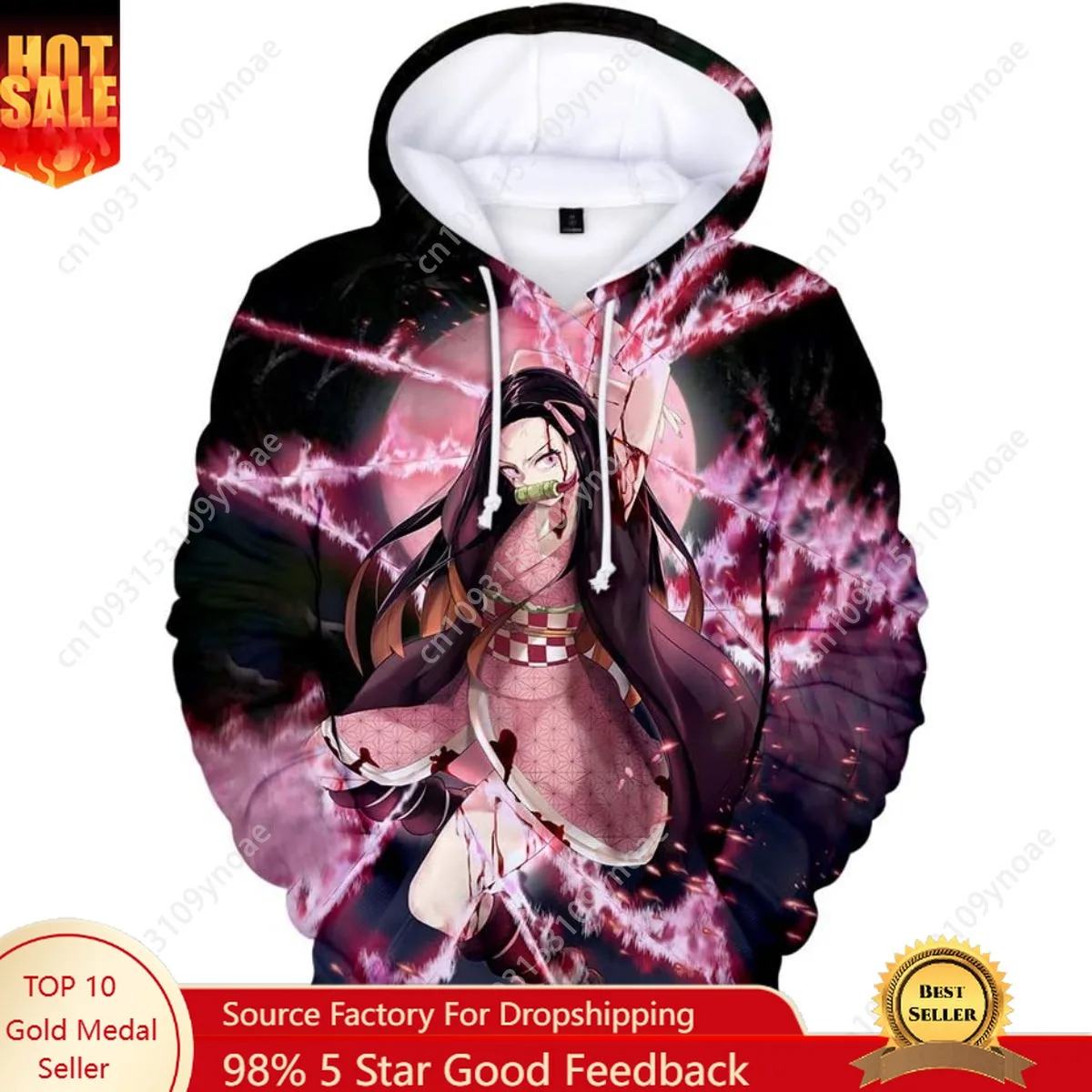 Kamado Nezuko Cartoon Hoodie Men Women Cartoon 3D Printed Cotton Hooded Sweatshirt Pullover Tops Outerwear Long Sleeve Hoodies