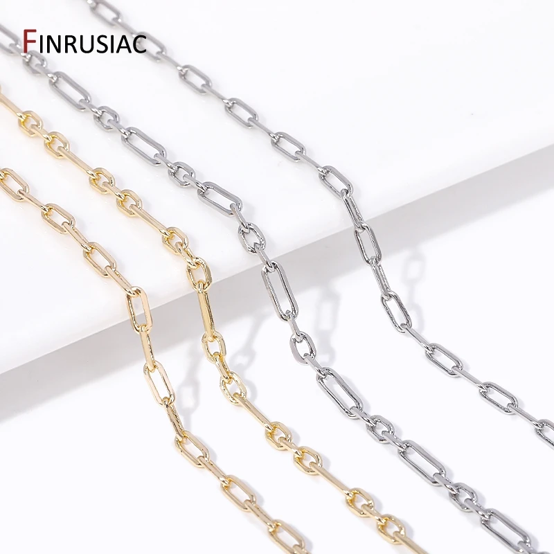 14K Gold Plated Brass Square Thin Chains High Quality Spool Chains For DIY Necklace Bracelet Supplies Jewelry Making Chains