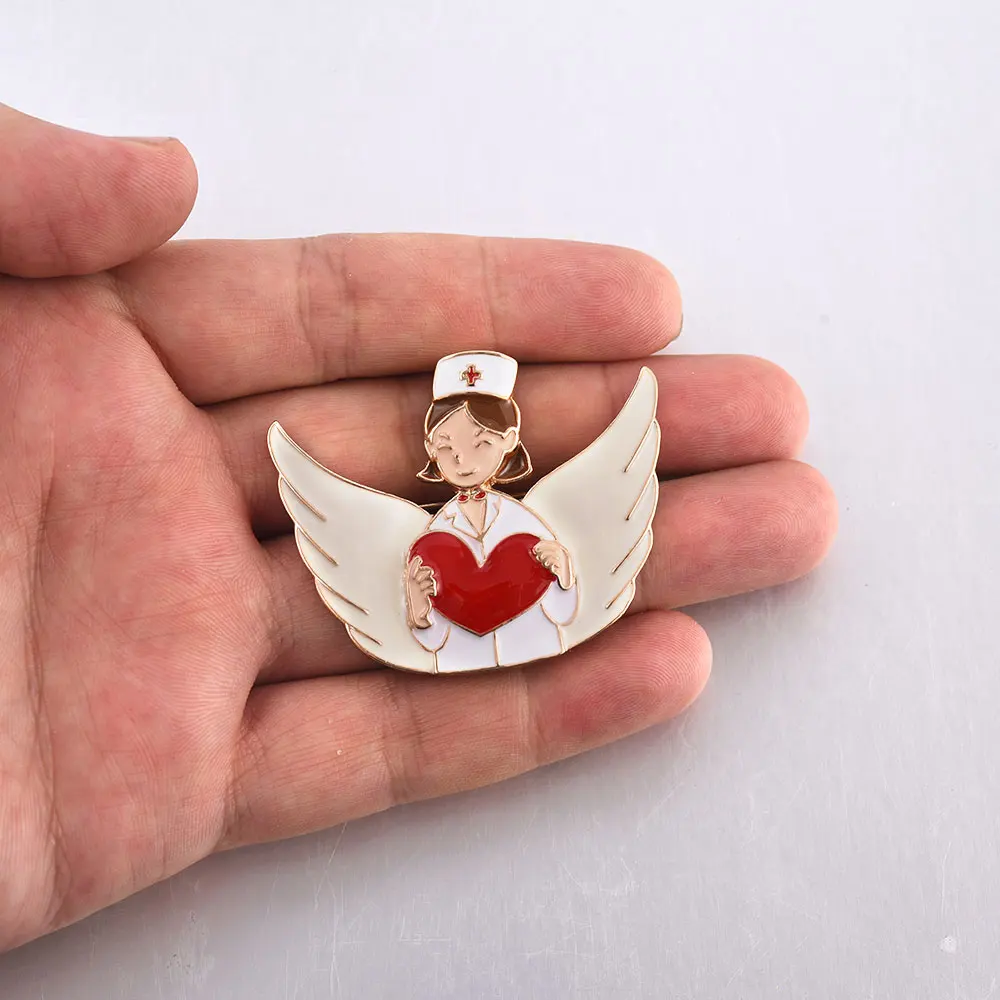 Angel Doctor Enamel Pin Classic Fashion Lovely Medical Brooch Hat Backpack Badge for Doctor Nurse Friends Gift