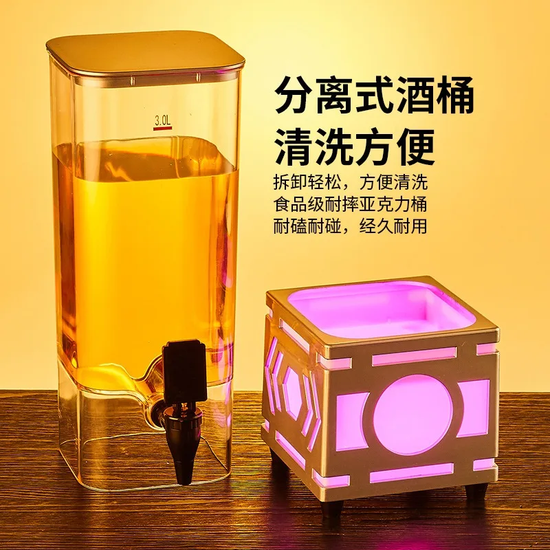 3L Wine Cannon Bar Ktv Beer Cannon Creative Luminous Beer Keg Wine Tower Draft Beer Keg Internet Celebrity Coke Keg
