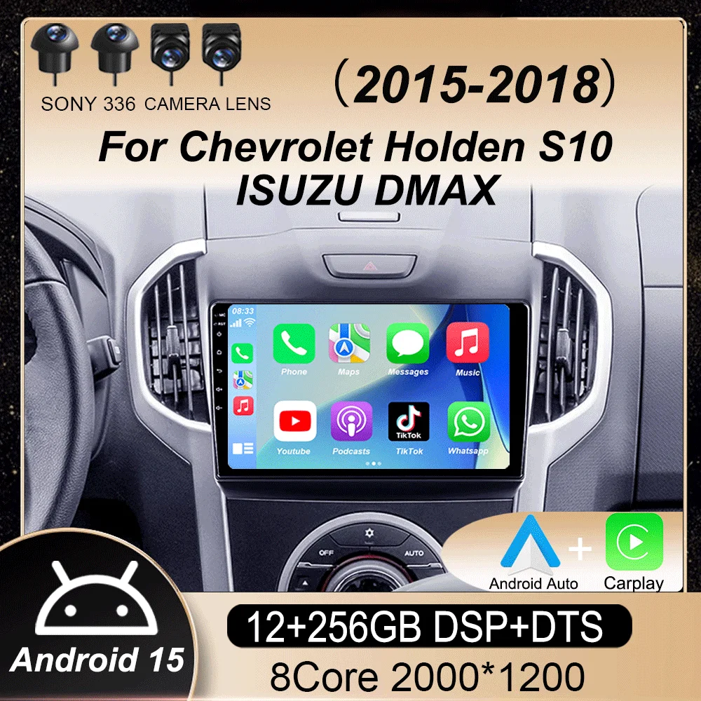 

Android14 video Player Carplay For Chevrolet Holden S10 TRAILBLAZER COLORADO ISUZU DMAX GPS Car Radio Audio Multimedia Stereo