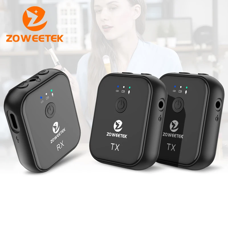 

ZOWEETEK Audio Wireless Lavalier Microphone System Go Video Microphone for Camera Smartphone Camcorder Recorder