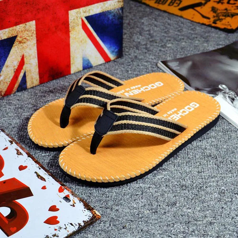 Versatile Slippers Men Flip Flops Summer Beach Chanclas Non-Slip Flat Slides For Men Slippers Indoor House Shoes Male Slipper