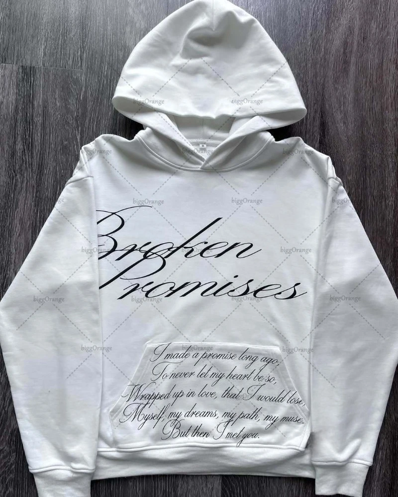 Y2K Hip-hop Letter Print Retro High Street Loose Hoodie Men Casual Harajuku New Fashion Rock Vintage Oversized Sweatshirt Women