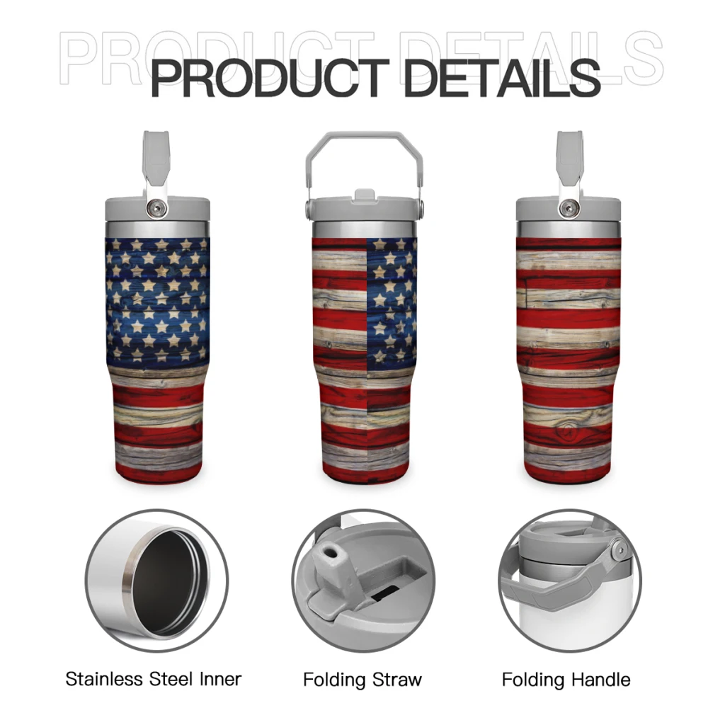 

Car Travel Mugs Flag Country Style Stainless Steel 304 Tumbler Water Bottle 30oz/900ml Insulated cup