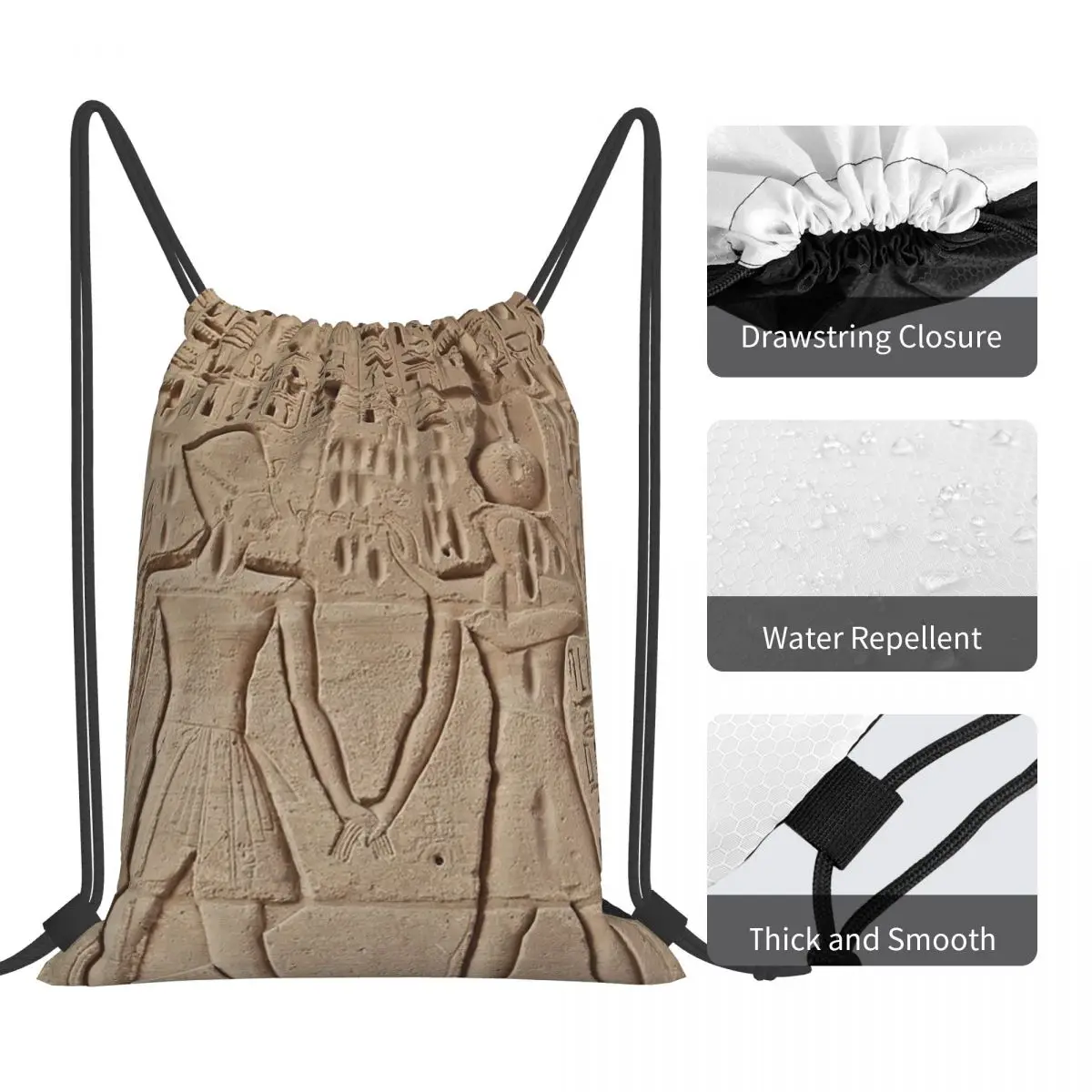 象形文字バックパック多機能ポータブル巾着バンドルポケットスポーツバッグブックバッグ男性女性学校