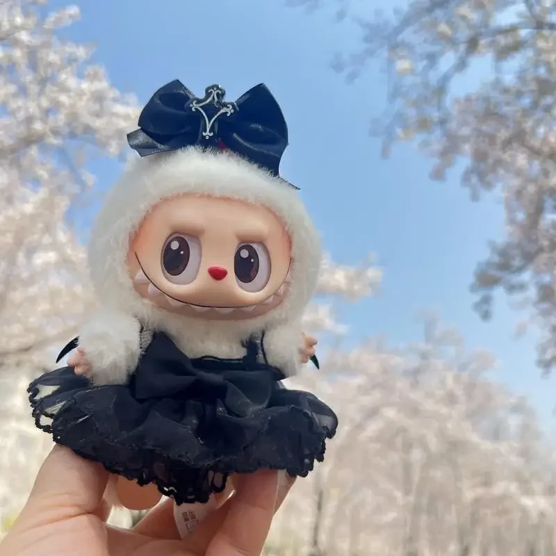 Puppe Kleidung Für Labubu Kleidung Prinzessin Nette Herz Kleid Gaze Rock Kopfbedeckung 2 Teile/paket Plüsch Baumwolle Puppe Dress Up Zubehör