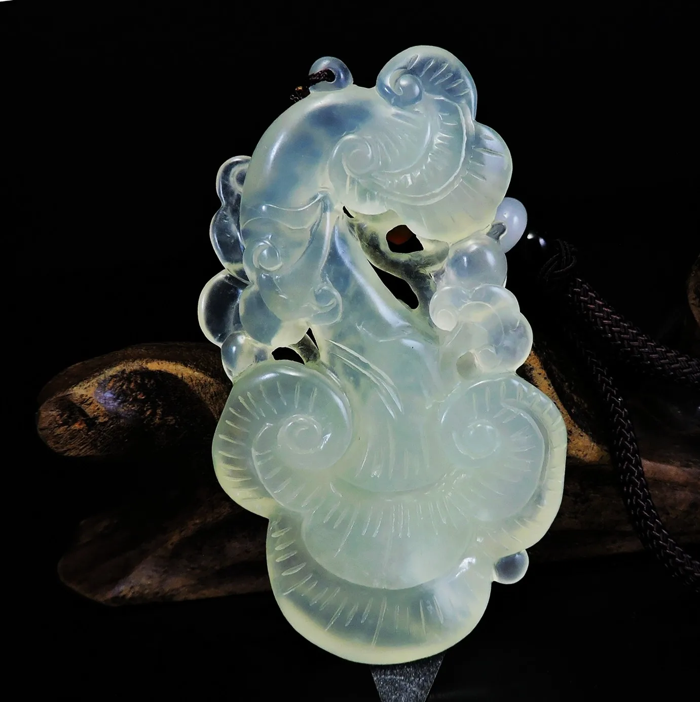 Jade Jewelry Natural Jade Pendant Necklace Hand-Carved Ruyi Jadeite Necklace Pendant Gift No Treatment 580i
