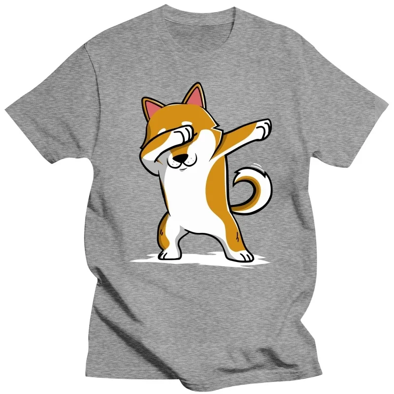 Funny Shiba Inu Dabbing T Shirt Men Short Sleeve Humor Japanese Dog Lover Gift T-shirt Casual Tshirt Cotton Tee Top Gift