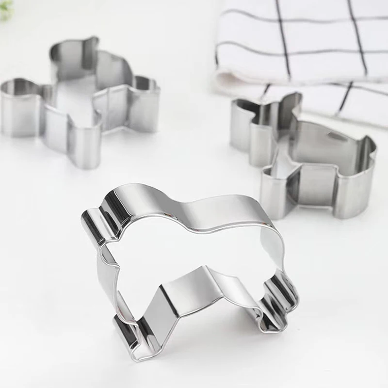 Dog Cookie Cutter Mould Stainless Steel Puppy Dog Paw Dog Bone Shapes Biscuit Mold Fondant Pastry Decor Baking Tools